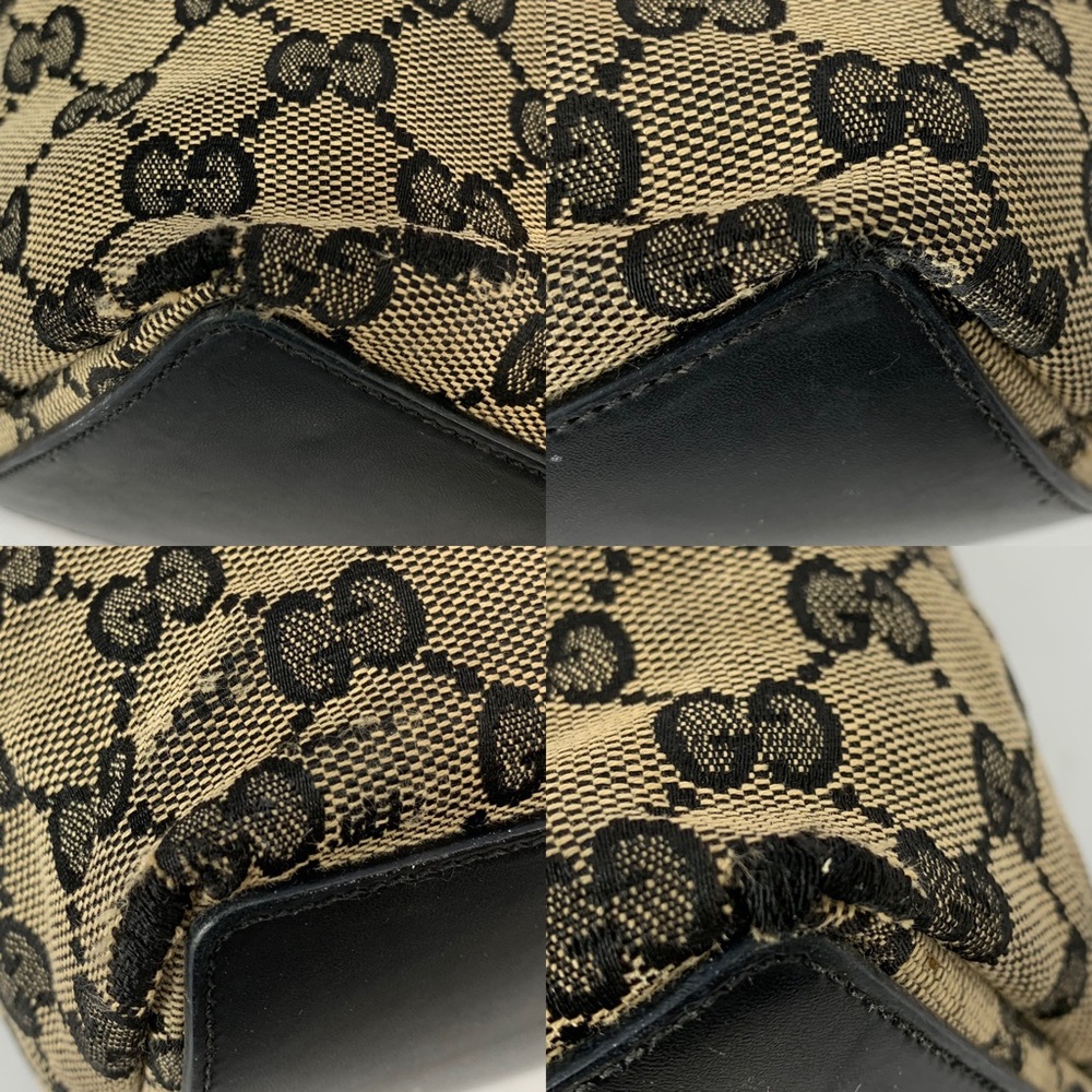 •Gucci• Small Monogram Vintage Tote Bag Black Tan - Picture 5 of 8